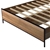 Queen Size Bed Farme in Oak with Particle Board Contraction and Metal Legs