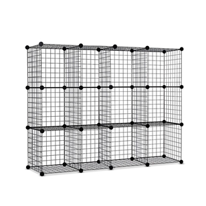 12 Cube Mesh Wire Storage Cabinet