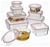 Glasslock Rectangular Oven Safe Food container 9 piece set