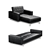Artiss PU Leather 4 Seater Sofa Bed - Black