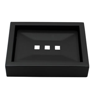 Square Black 304 Stainless Steel Soap Di