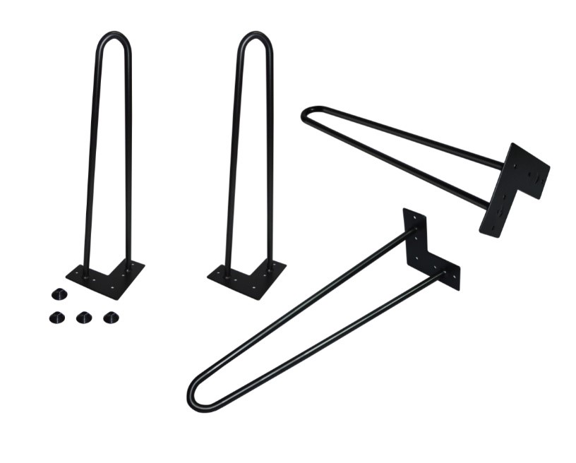 Set of 4 Industrial Retro Hairpin Table Legs 12mm Steel Bench Desk 45cm Leg