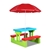Keezi Kids Picnic Table Bench Set Umbrella Children Craft Activity Blue