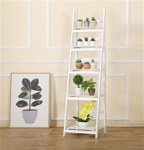 5 Tier Wooden Ladder Shelf Stand Storage