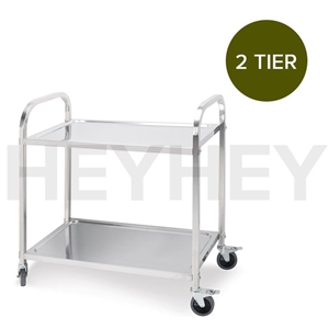 SOGA 2 Tier S/S Kitchen Dining Food Cart