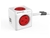 Allocacoc Extended PowerCube 5 Outlets with 2 USB Charging, 1.5M- Red