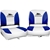 Seamanship Set of 2 Folding Swivel Boat Seats - White & Blue