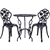 Gardeon 3PC Outdoor Setting Cast Aluminium Bistro Table Chair Black 1015