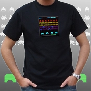 Animated Space Invaders EL T-Shirt - Med