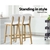 Artiss 2x Kitchen Bar Stools Wooden Bar Stool Chairs Leather White