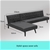 Sarantino 3-Seater Faux Leather Wooden Sofa Bed Chaise Sofa Black