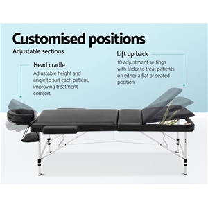 Zenses Massage Table 70cm Portable 3 Fol