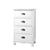 Vintage Bedside Table Chest of 4 Drawers Storage Cabinet Nightstand White