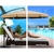 Instahut 3M Umbrella w/ 50x50cm Outdoor Cantilever Patio Sun Beach UV Beige