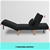 Sarantino Adjustable Chair Single Sofa Bed Faux Velvet - Black