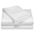 Royal Comfort 1200 Thread Damask Stripe Cotton Blend Quilt Sets Queen White