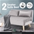 Sarantino 2-Seater Adjustable Sofa Bed Lounge Faux Velvet - Light Grey