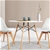 Artiss 4-Seater Round Replica Eames DSW Dining Table Timber White 90cm