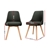 Artiss 2x Replica Dining Chairs Beech Wooden Kitchen Fabric Charcoal
