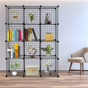 12 Cube Wire Grid Organiser Bookcase Sto