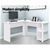Artiss Office Computer Desk Corner Table Workstation L-Shape Shelf White
