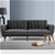 Artiss Sofa Bed 3 Seater Futon Couch Recline Chair Wooden 207cm Velvet Grey