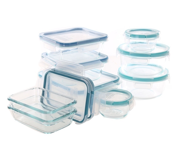 Snapware Pyrex 18-Piece Glass Food Storage Set, Blue