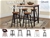 Levede 3pc Industrial Pub Table Bar Stools Wood Chair Set Home Kitchen