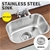 Kitchen Sink Stainless Steel Under/Topmount Handmade Laundry Single Bowl
