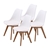 4X Padded Seat Dining Chair - WHITE
