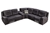 5 Seater Corner Couch Velvet Grey Fabric Recliner with Quilted Back Cushion