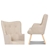 Artiss Armchair Lounge Chair Fabric Sofa Accent Chairs and Ottoman Beige