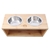 Natural Bamboo Pet Feeder With Stainless Steel Bowls - Small (Brown)