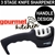 Gourmet Kitchen 3 Slot Knife Sharpener - Black