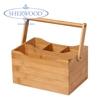Sherwood Bamboo Cutlery Caddy - Natural Brown