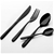 Sherwood Premium Black Titanium Steel 24 Piece Cutlery Set (Black)