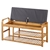 Sherwood Foldable Bamboo Cushioned Bench Shoe Storage 3-Tier