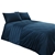 Dreamaker Ripple velvet Quilt Cover Set Queen Bed Navy