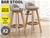 2x Bar Stools Swivel Stool Kitchen Wooden Chairs Fabric Barstools Sage