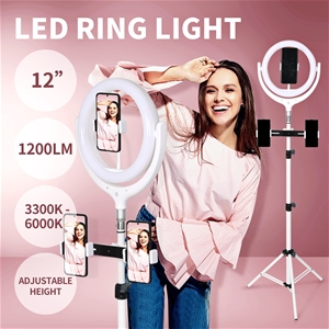 12'' LED Ring Light w/ Tripod Stand Hold