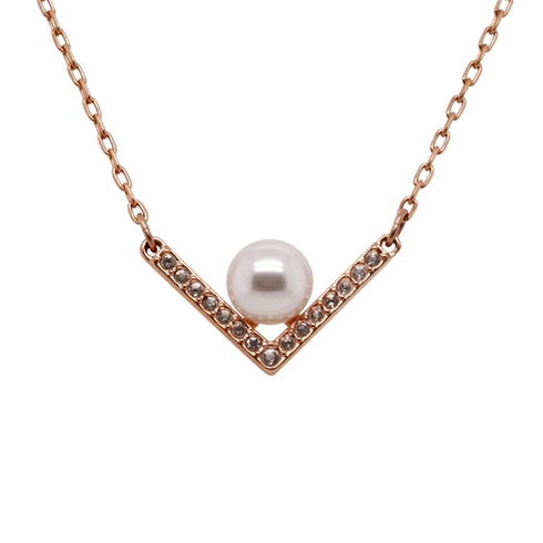 klok Eeuwigdurend Imperial Swarovski Edify Clear Crystal & Pearl Rose Gold Necklace. Auction  (0002-2529635) | Grays Australia