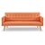 Sarantino 3 Seater Modular Linen Fabric Sofa Bed Couch Armrest Orange