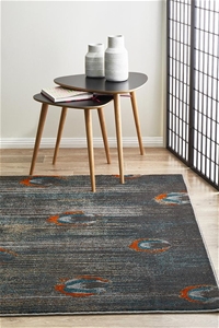 Large Taupe Silky Finish Abstract Rug - 