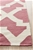 Large Pink & White Handmade Wool Trellis Flatwoven Runner Rug - 400X80cm