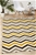 Medium Yellow Handmade Wool Chevron Flatwoven Rug - 225X155cm