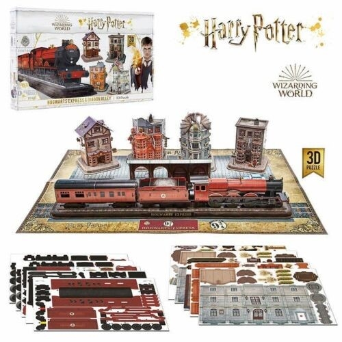 Harry Potter Hogwarts Express Diagon Alley Wizarding World 3D Puzzle 453 Pcs New 