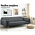 Artiss 3 Seater Fabric Sofa Bed - Charcoal