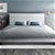 NEO Double Size Bed Frame Base - Wood and White Leather