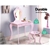 Keezi Pink Kids Vanity Dressing Table Stool Set Mirror Princess Makeup