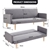 Sarantino 3 Seater Modular Linen Fabric Sofa Bed Couch Light Grey